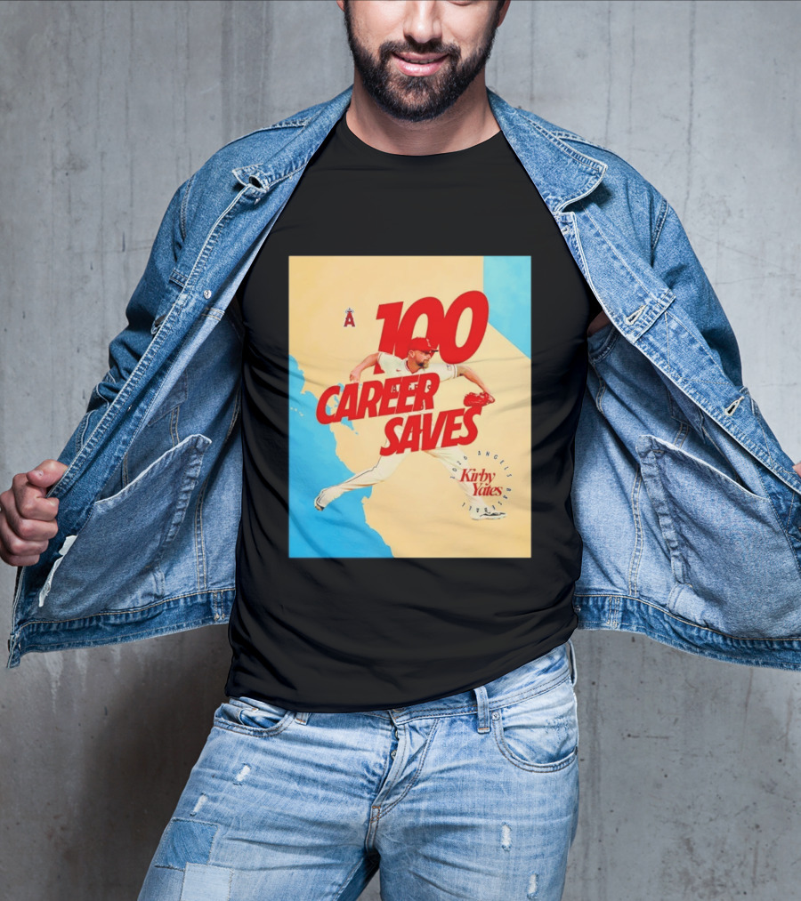 Los Angeles Angels Kirby Yates 100 Career Saves Milestone 2026 T-Shirt