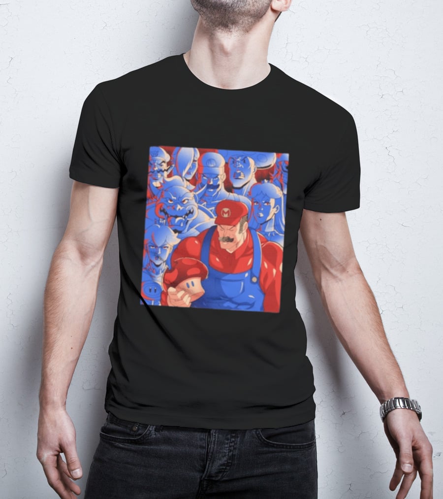 Leader Of Mushrooms Mario Nostalgic Gaming Characters T-Shirt