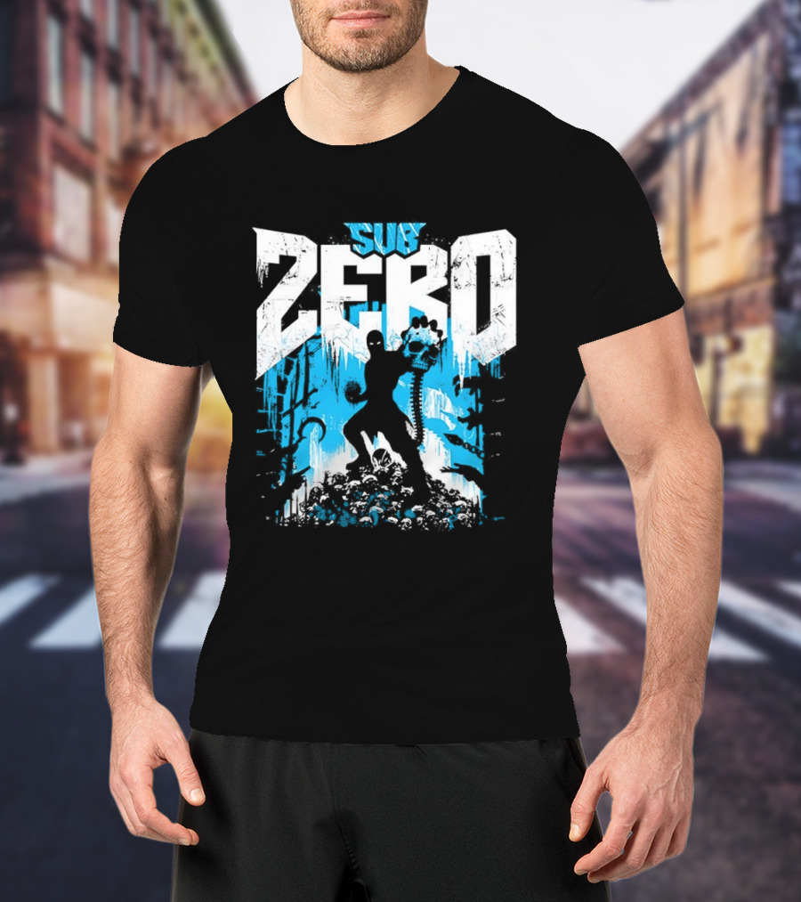 Mortal Kombat Sub Zero Ice Blue Silhouette And Freeze T-Shirt
