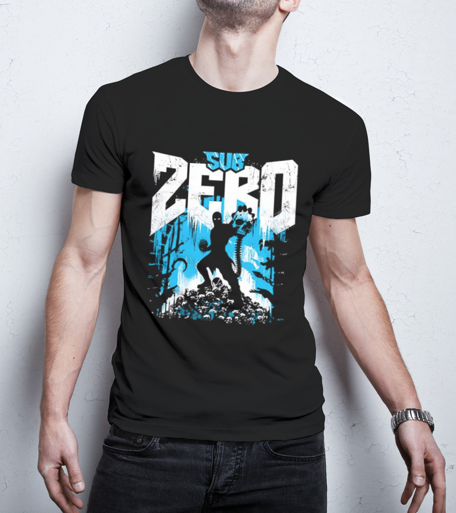 Mortal Kombat Sub Zero Ice Blue Silhouette And Freeze T-Shirt