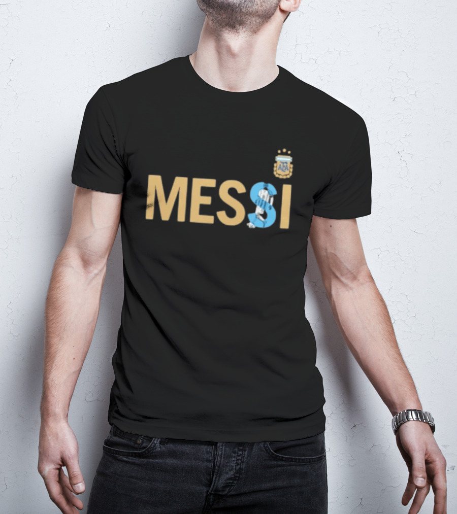 Messi Argentina AFA Emblem Striped T-Shirt