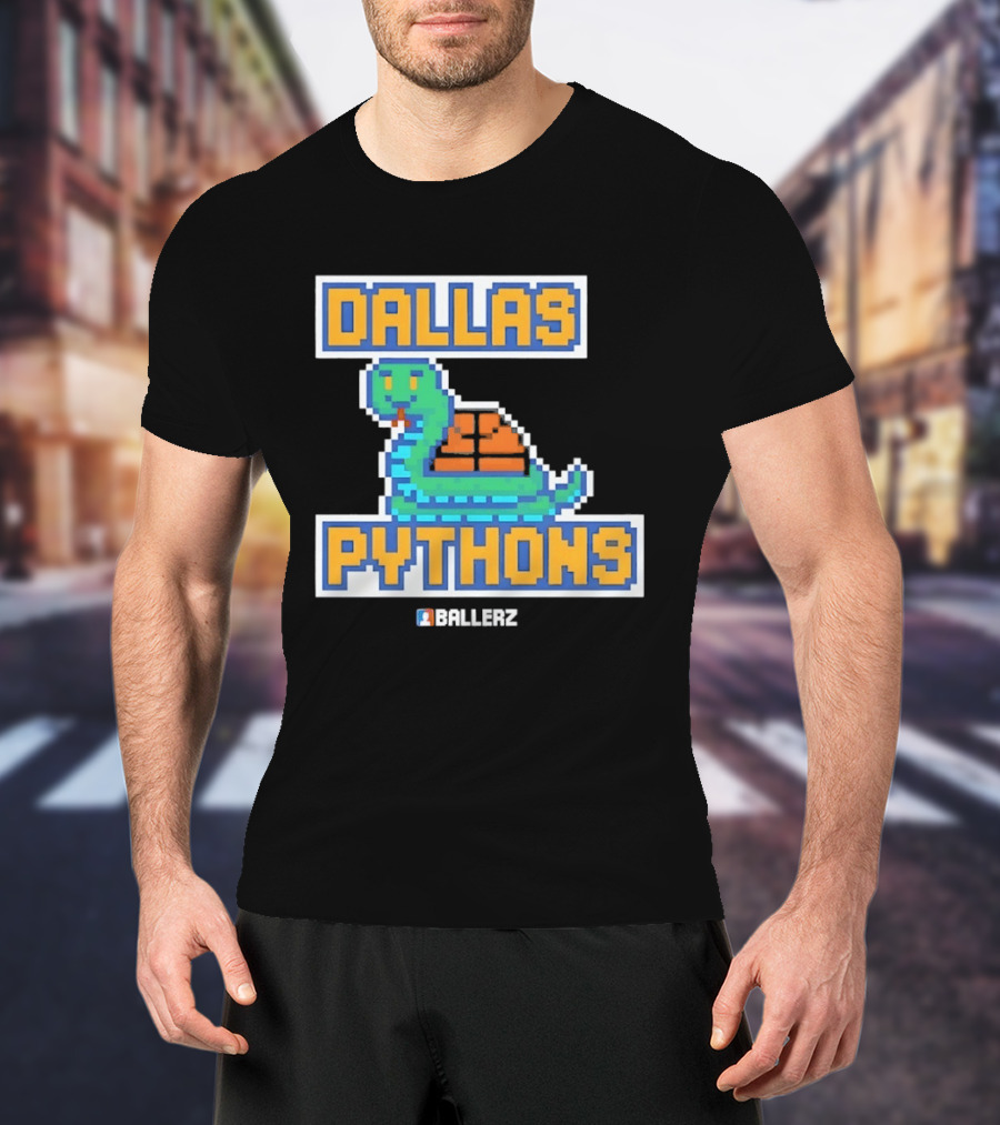 Dallas Pythons Ballerz Basketball Pixel Snake T-Shirt