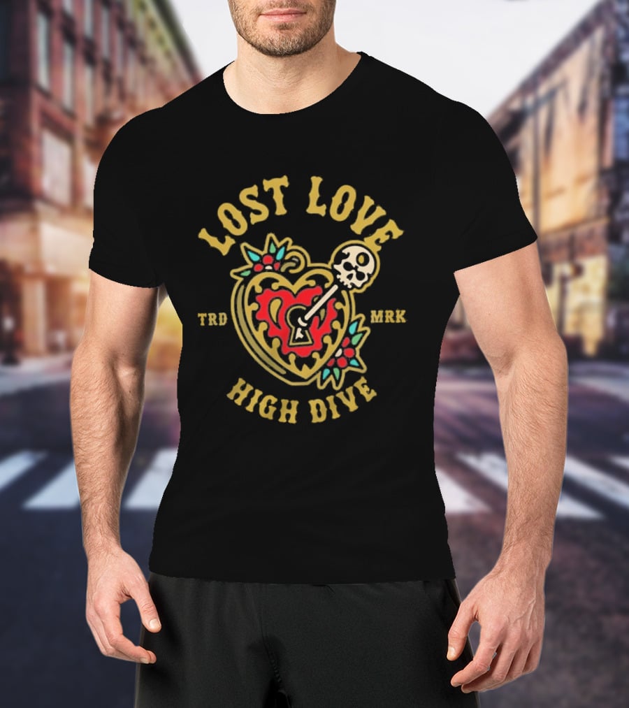 Lost Love High Dive Heart And Key Vintage Tattoo T-Shirt