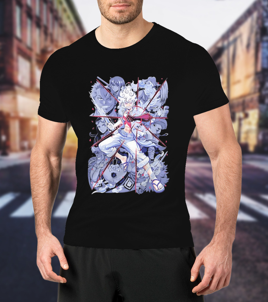 Luffy Gear Fifth Transformation With Crew Fearless Adventure T-Shirt