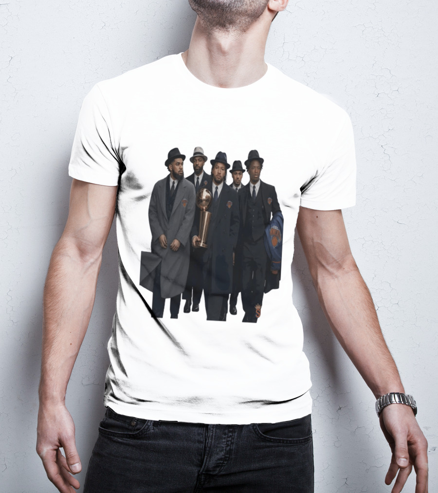 Knicks Mafia New York Knicks Players Suits Championship Trophy T-Shirt