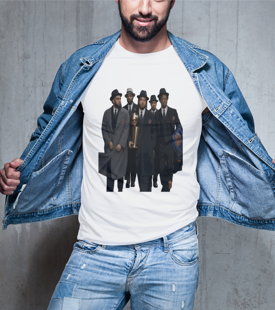 Knicks Mafia New York Knicks Players Suits Championship Trophy T-Shirt