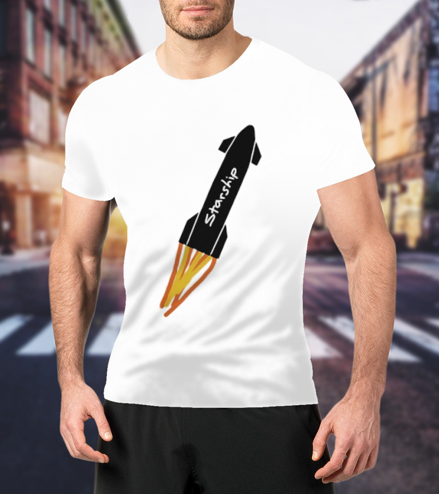 Starship Rocket SpaceX Space Exploration T-Shirt
