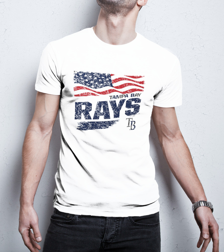 Tampa Bay Rays 4th Of July American Flag T-Shirt