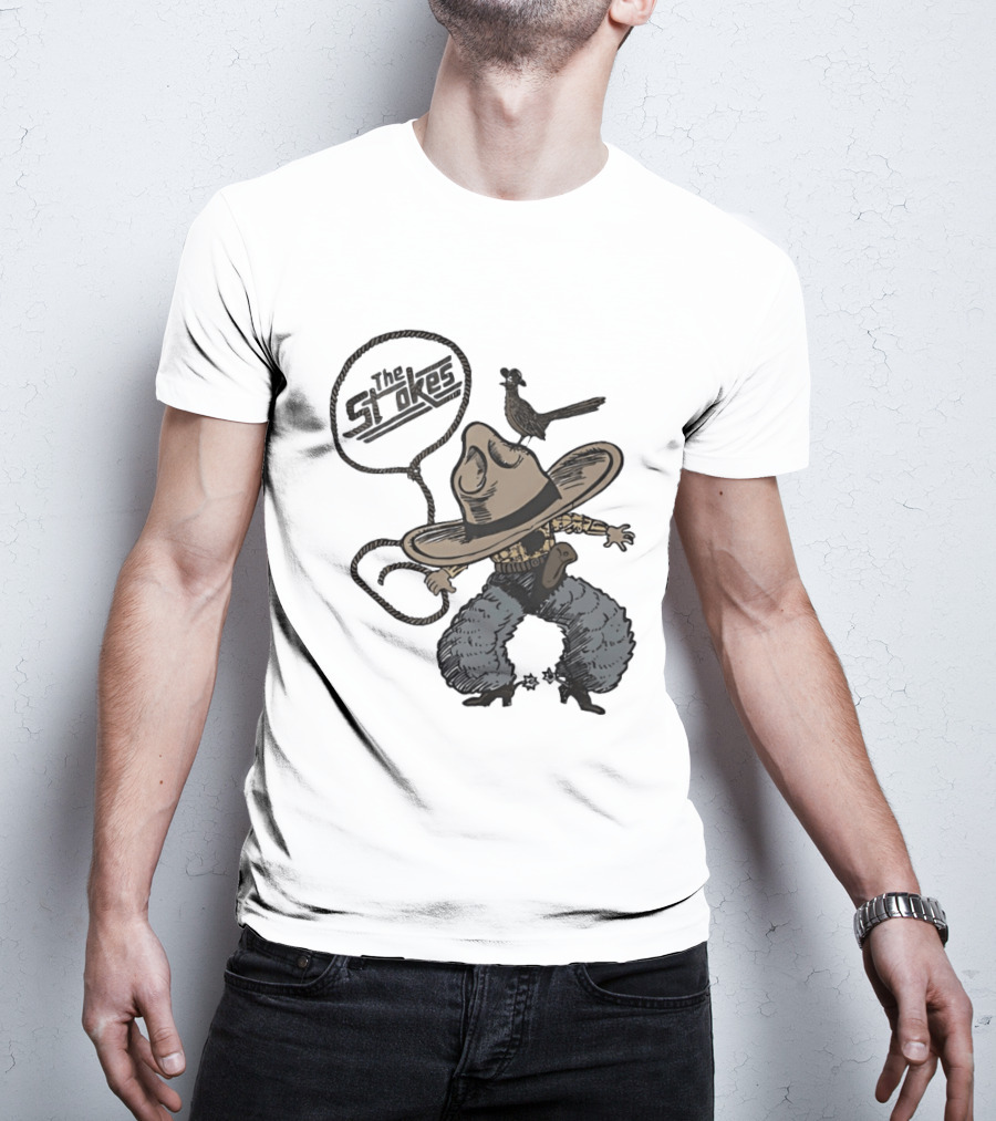 The Strokes Cowboy Hat Bird Lasso Denim Holster Brown Boots T-Shirt