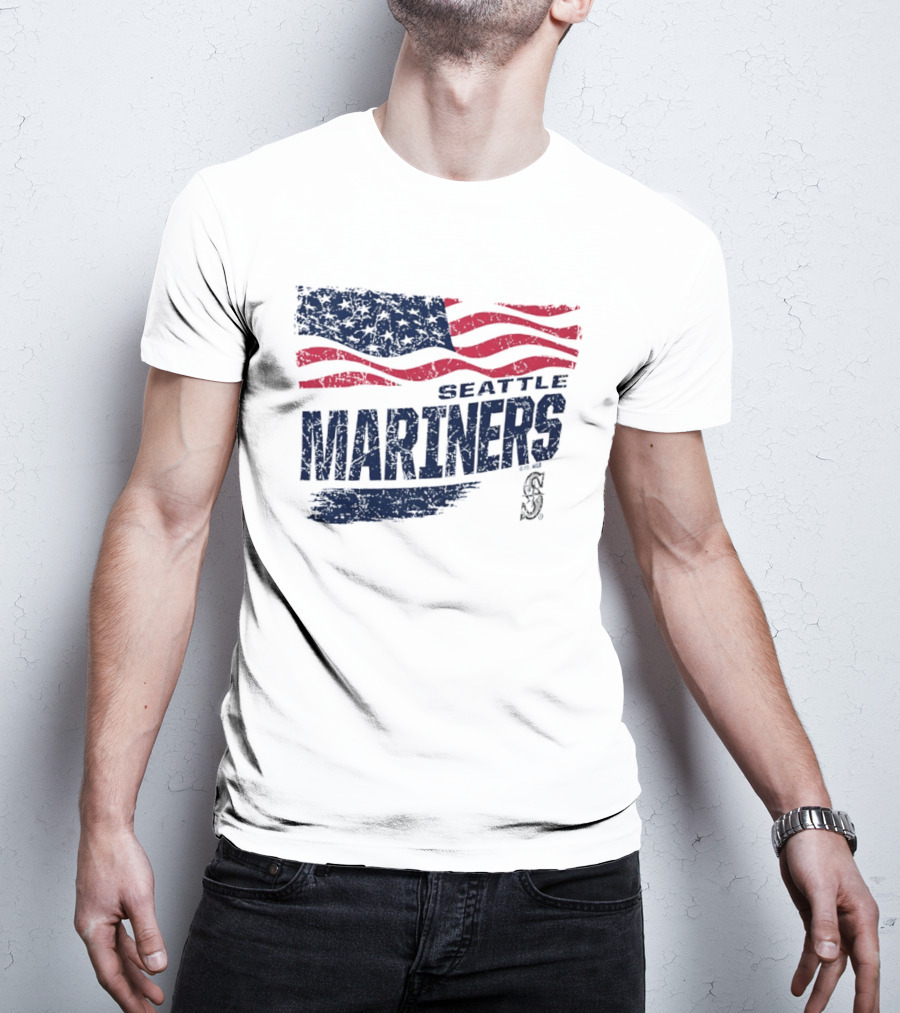 Seattle Mariners Fourth Of July American Flag Celebration T-Shirt