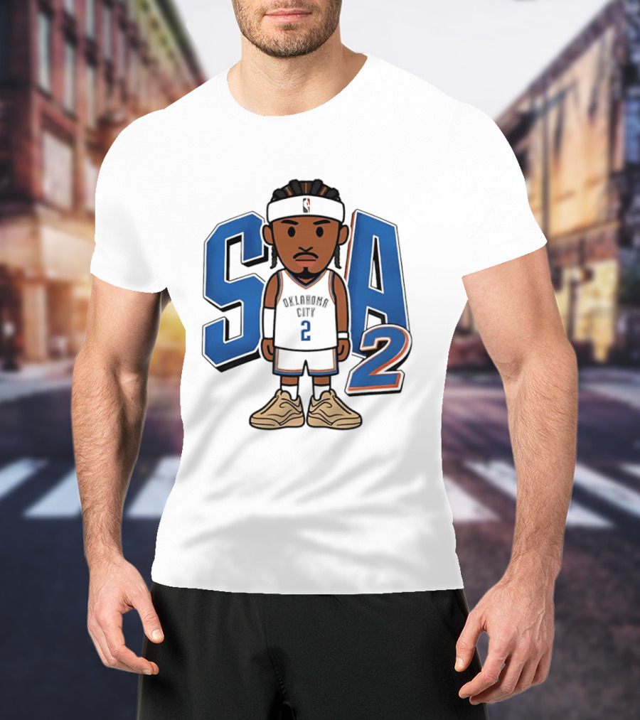 SGA Shai Gilgeous Alexander Oklahoma City Thunder SA 2 Cartoon T-Shirt