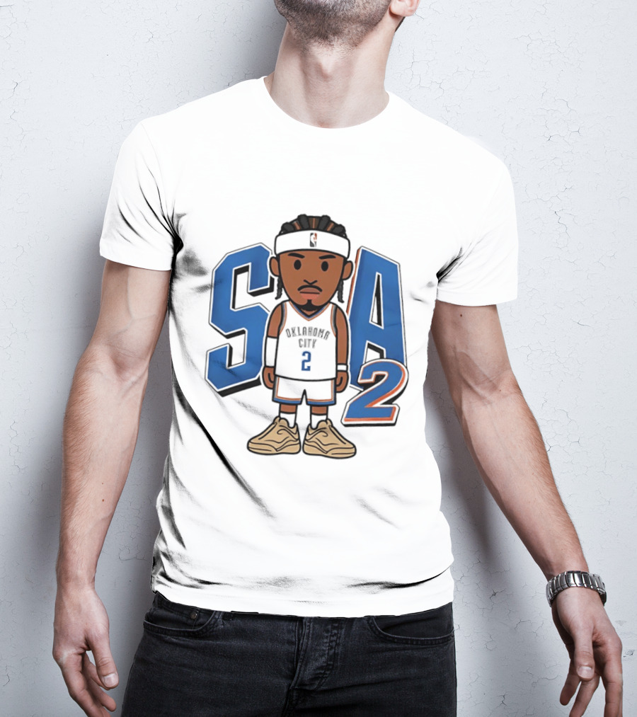 SGA Shai Gilgeous Alexander Oklahoma City Thunder SA 2 Cartoon T-Shirt