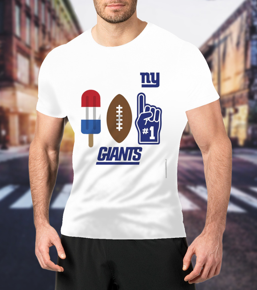 New York Giants Popsicle Football Foam Finger #1 Americana Pop 2026 Season T-Shirt