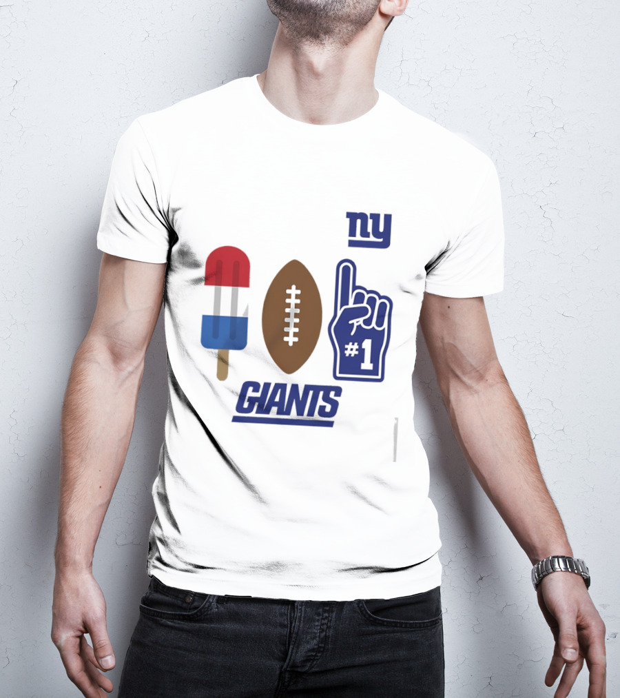 New York Giants Popsicle Football Foam Finger #1 Americana Pop 2026 Season T-Shirt