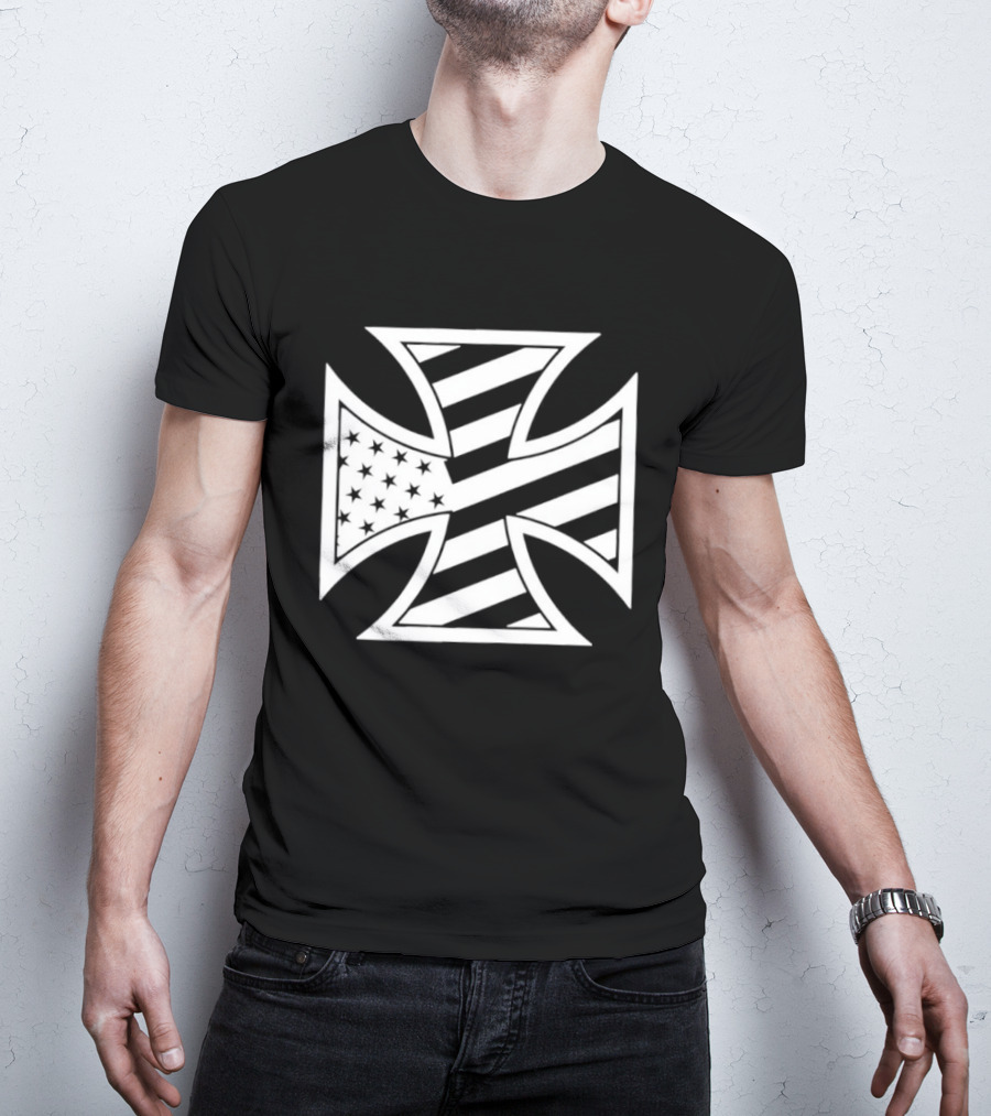 American Flag Iron Cross Stars And Stripes T-Shirt
