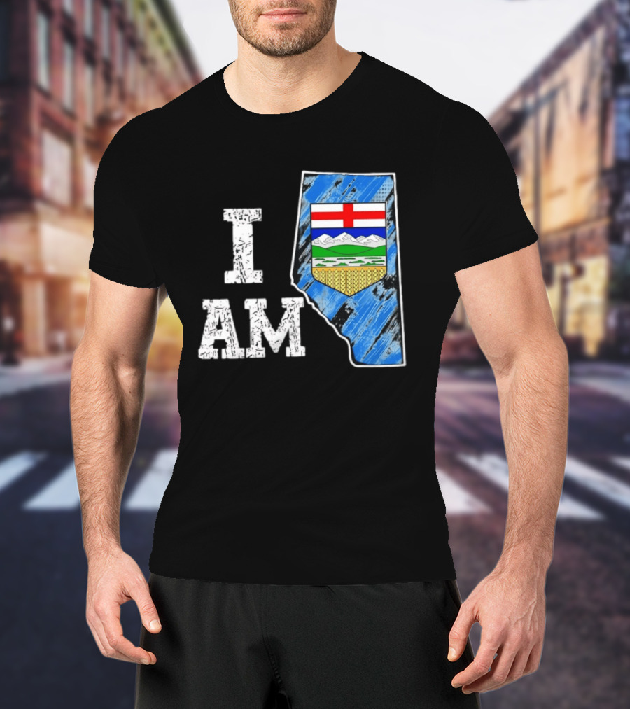 I Am Alberta Canada Province Emblem And Flag Pride T-Shirt