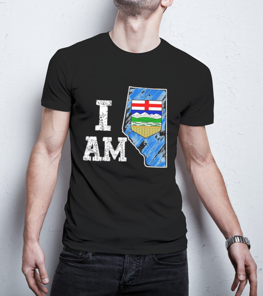 I Am Alberta Canada Province Emblem And Flag Pride T-Shirt