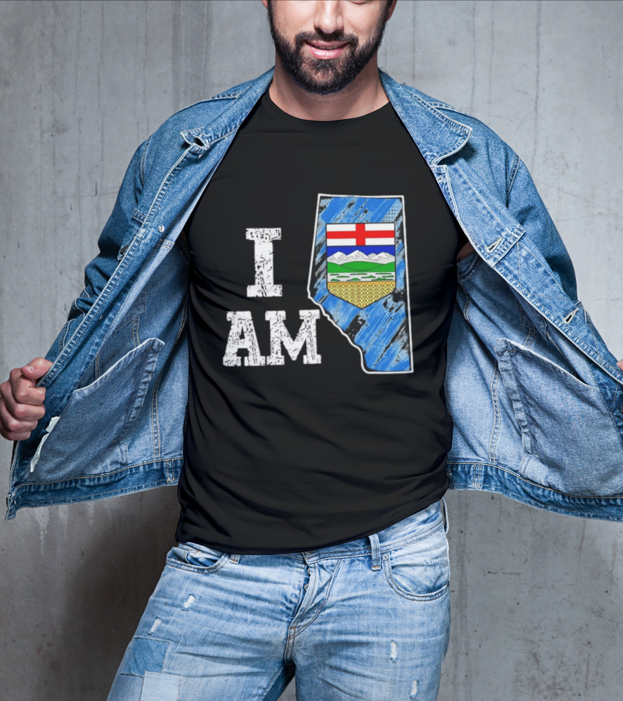 I Am Alberta Canada Province Emblem And Flag Pride T-Shirt