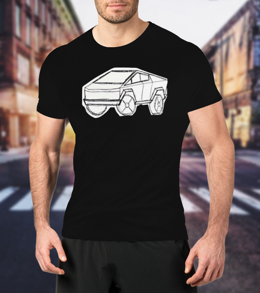 Tesla Cybertruck Electric Vehicle Cyber Sketch T-Shirt