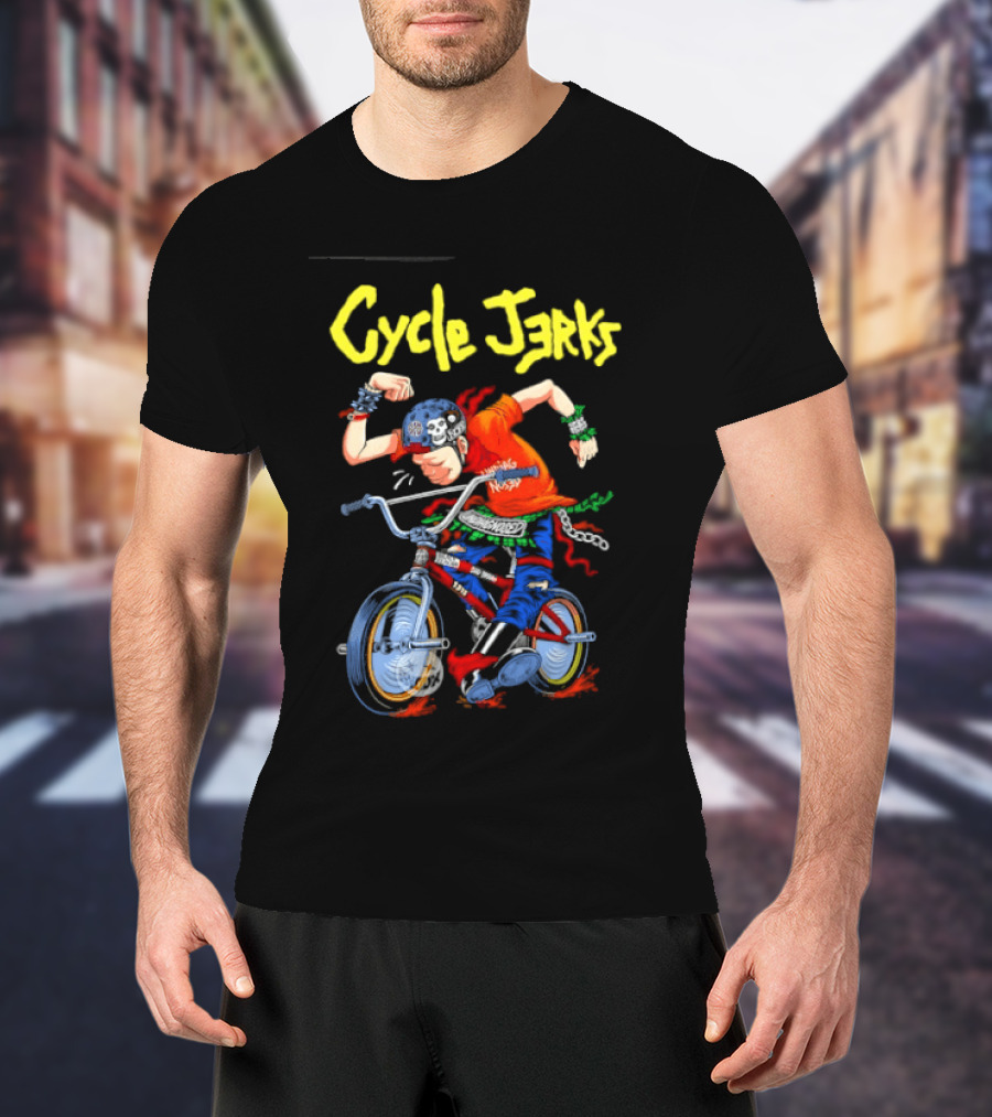 Cycle Jerks Undiagnosed Black Flag Bad Brains Bad Religion NOFX Biking Adventure T-Shirt