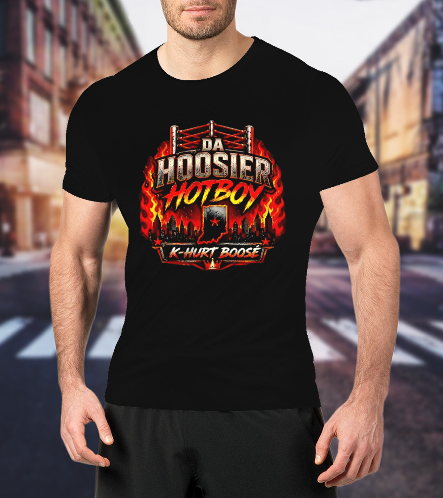 Da Hoosier Hotboy K Hurt Boosé Indiana Cityscape Wrestling Ring T-Shirt