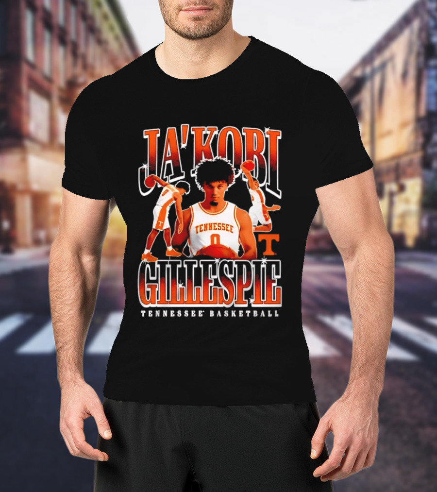 Ja'Kobi Gillespie Tennessee Volunteers Basketball Player Number 0 T-Shirt