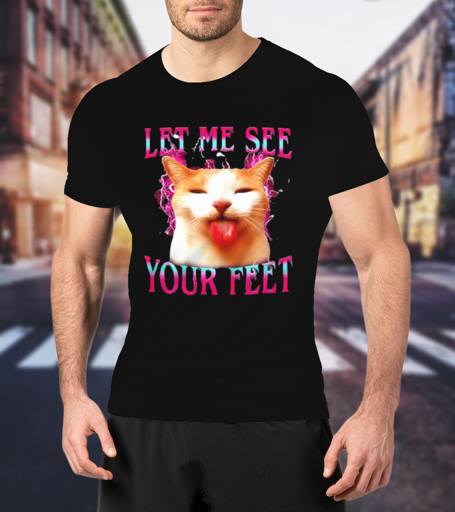 Let Me See Your Feet Cat Blep Lightning T-Shirt
