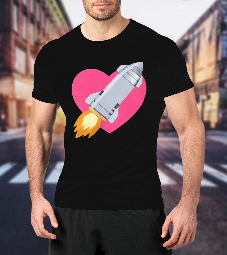 Merger Rocket Heart Space Love Launch T-Shirt