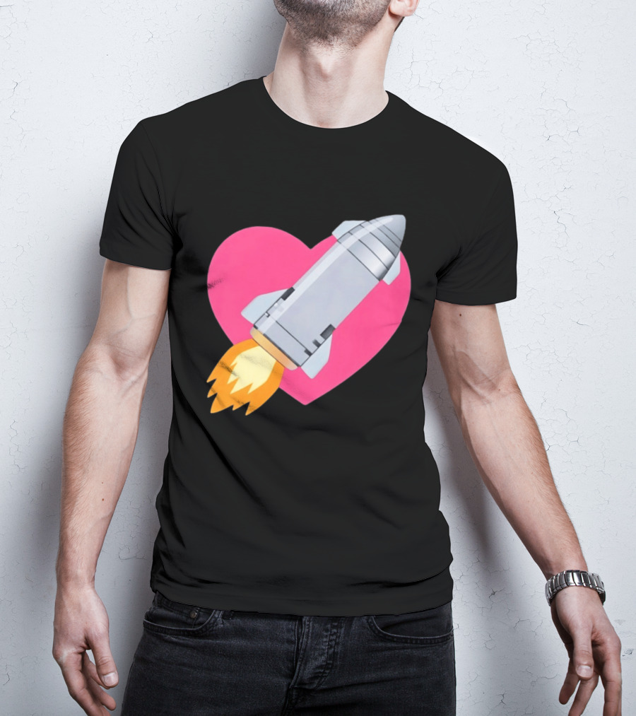 Merger Rocket Heart Space Love Launch T-Shirt