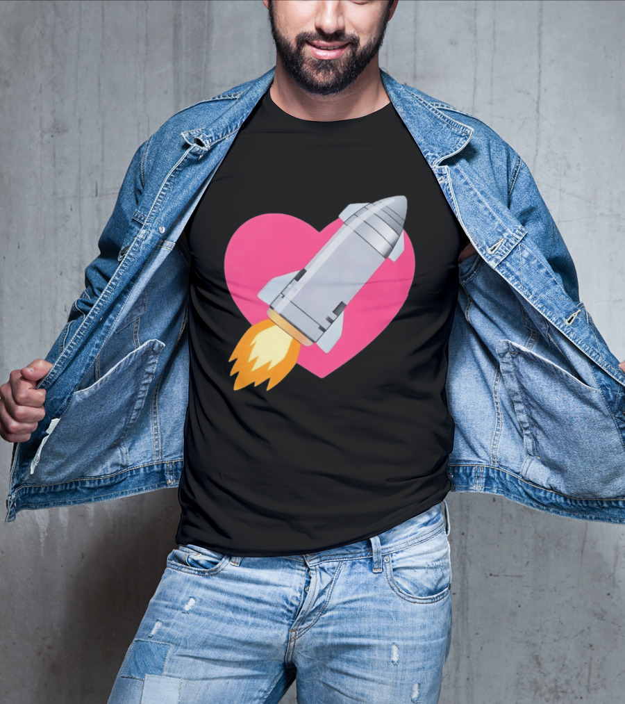 Merger Rocket Heart Space Love Launch T-Shirt