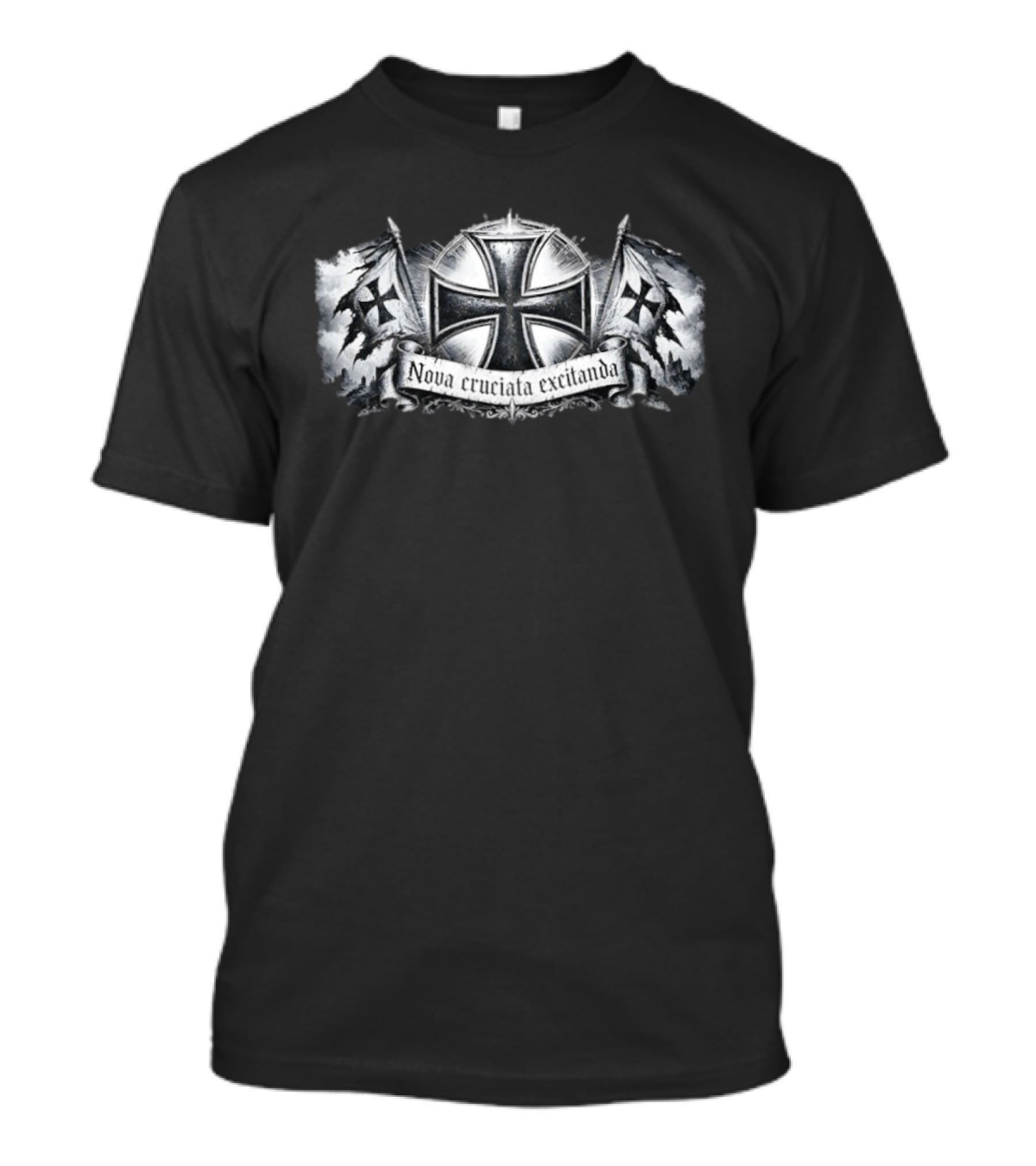 Nova Cruciata Excitanda Knights Templar Cross Medieval Crusade Banner T-Shirt