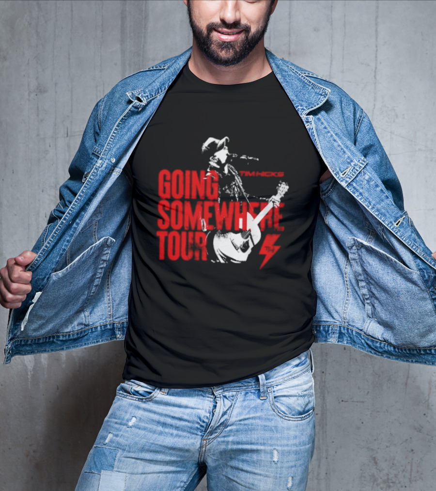 Tim Hicks Going Somewhere Tour Guitar Lightning Bolt T-Shirt