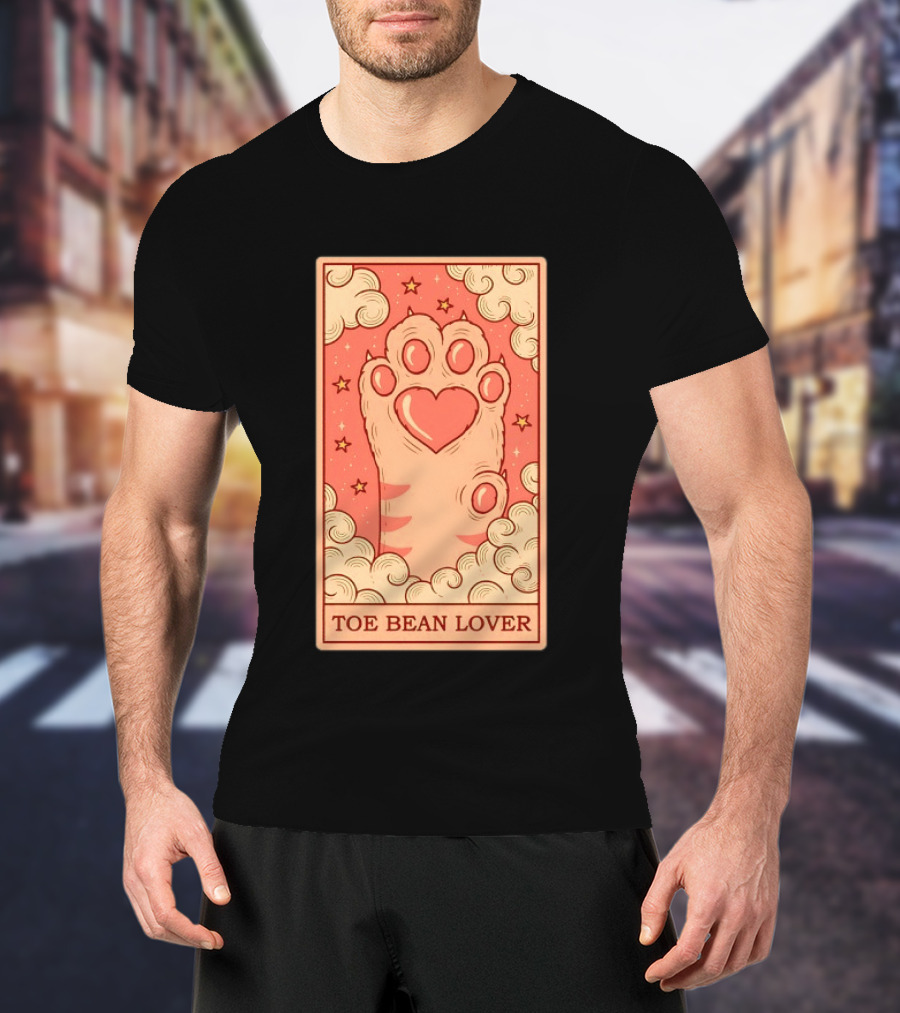 Toe Bean Lover Cat Paw Heart And Stars Whimsical T-Shirt