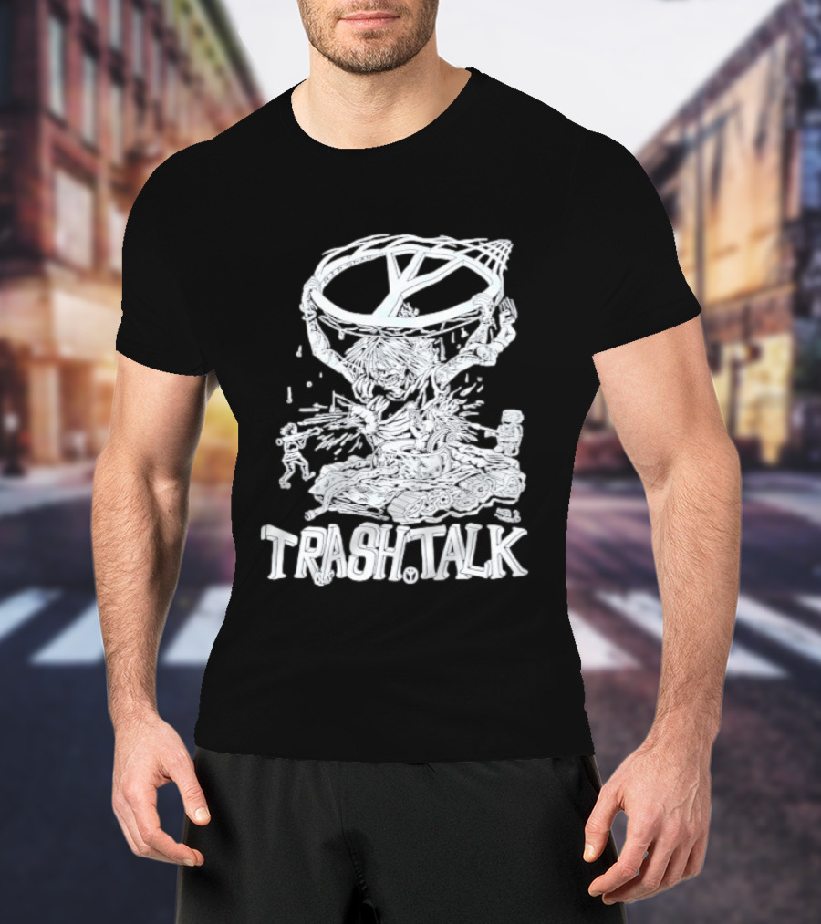 Trash Talk Tank War Hardcore Punk Skater And Tank Collision T-Shirt