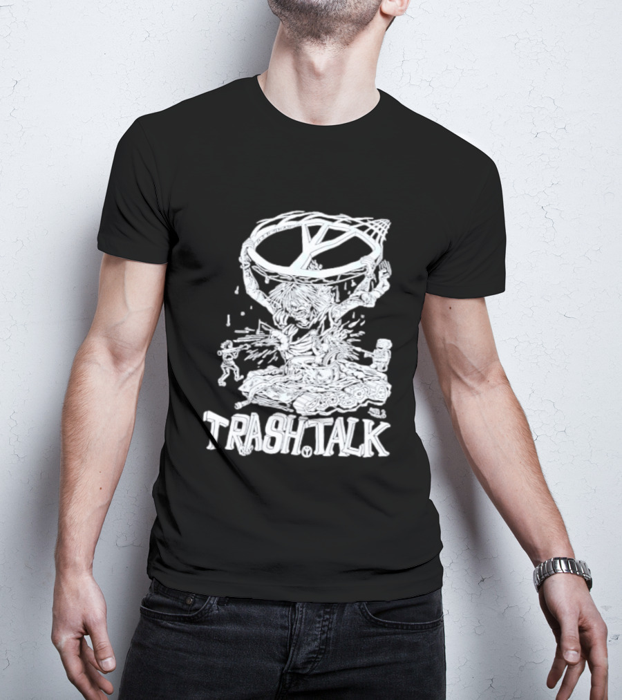 Trash Talk Tank War Hardcore Punk Skater And Tank Collision T-Shirt