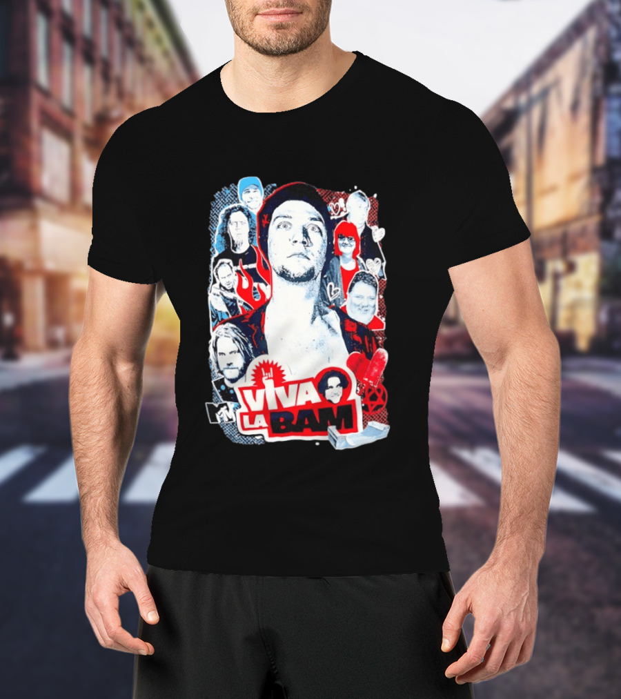 Viva La Bam MTV Jackass Cast Collage Reality TV Series T-Shirt