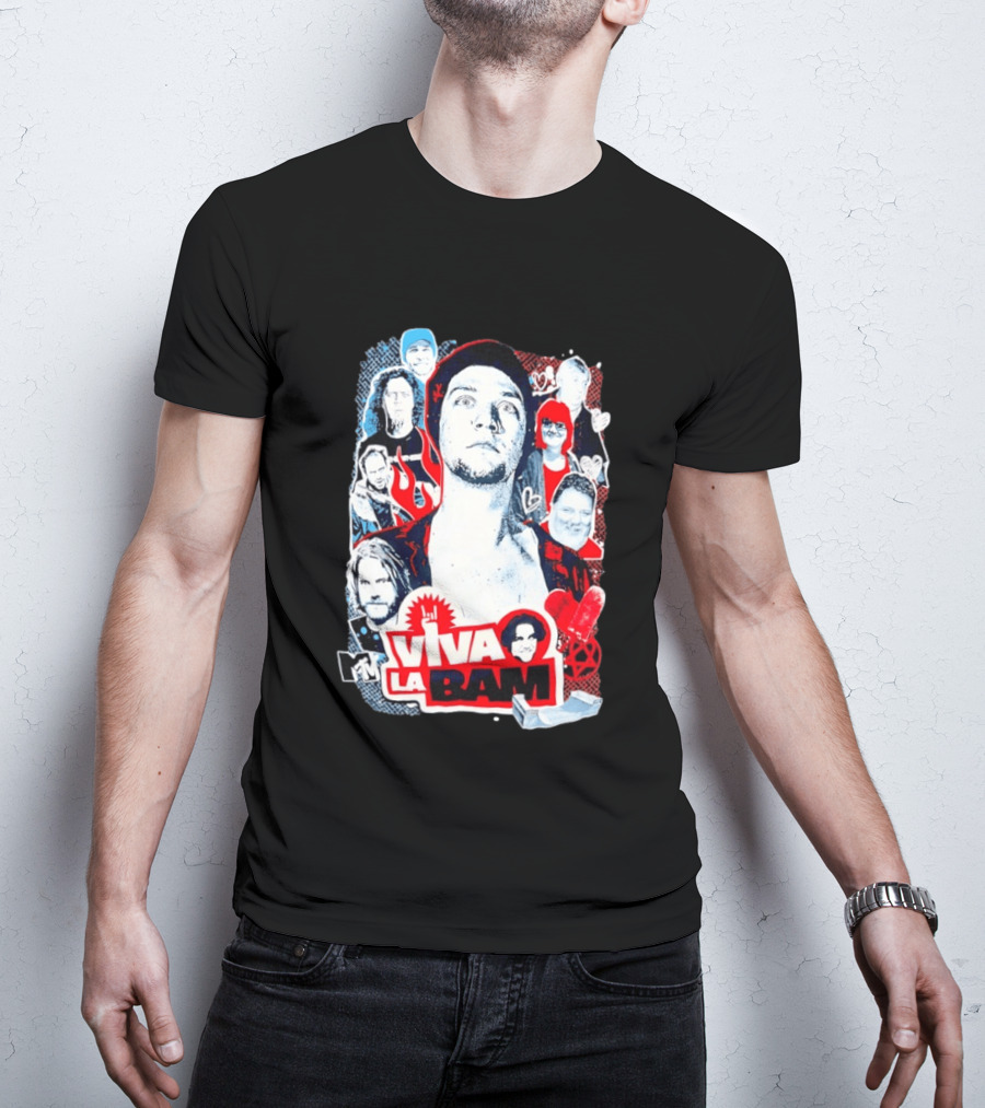 Viva La Bam MTV Jackass Cast Collage Reality TV Series T-Shirt
