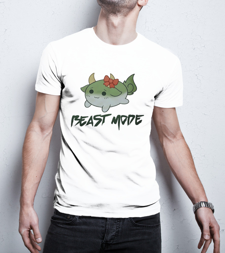 Beast Mode Cute Mythical Creature With Red Bow T-Shirt