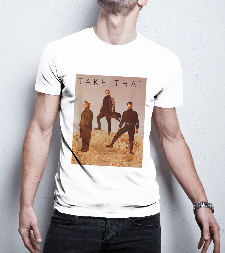 Take That Band Members Standing On Rocky Terrain T-Shirt