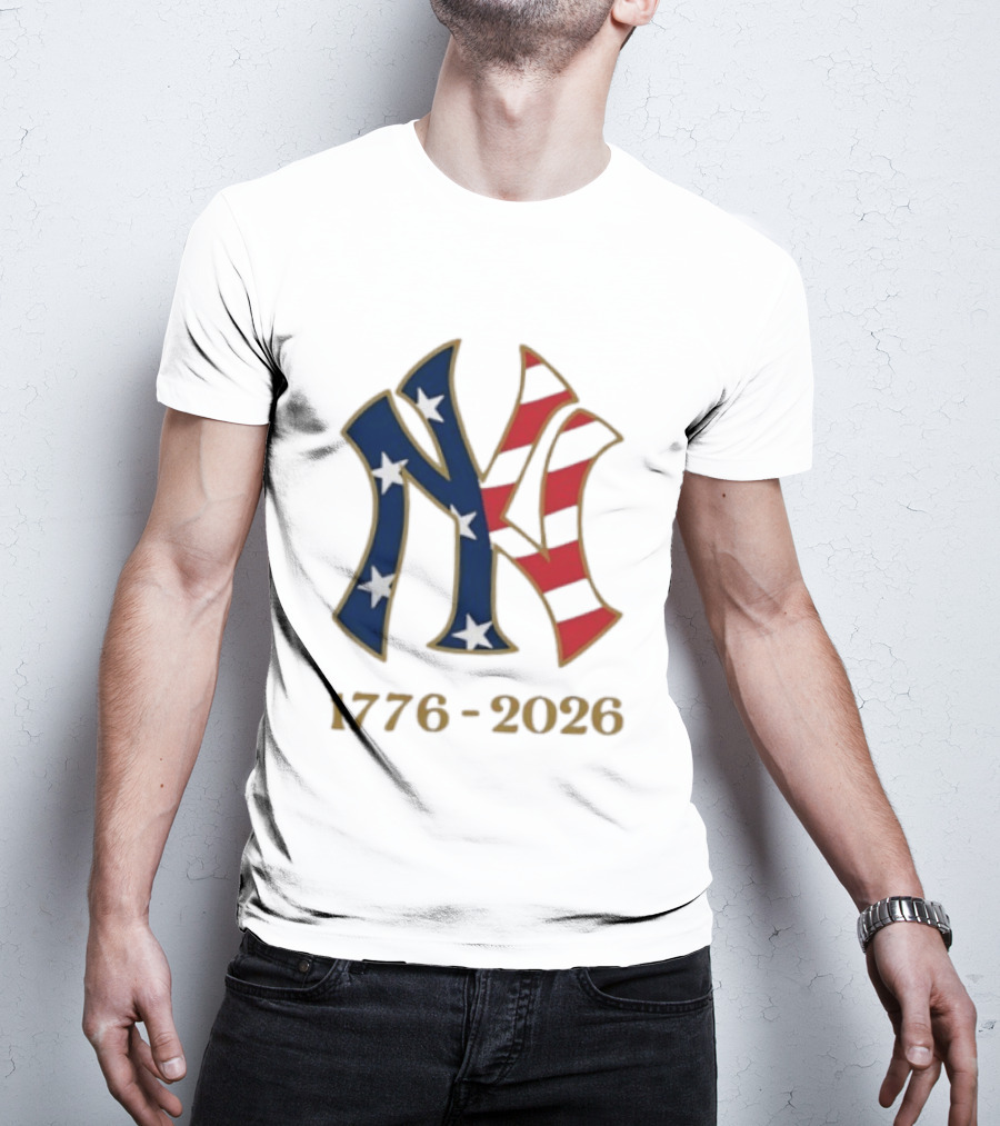 New York Yankees 1776 2026 250th Fourth Of July MLB Stars And Stripes T-Shirt