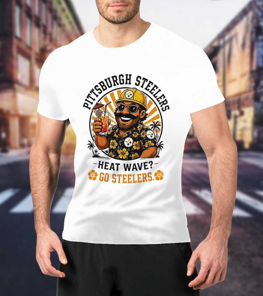 Pittsburgh Steelers Heat Wave Go Steelers Hawaiian Tropical Vibe T-Shirt