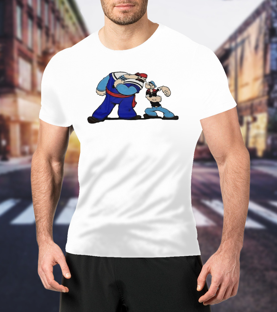 Popeye Vs Sindbad Epic Showdown Classic Cartoon Battle T-Shirt