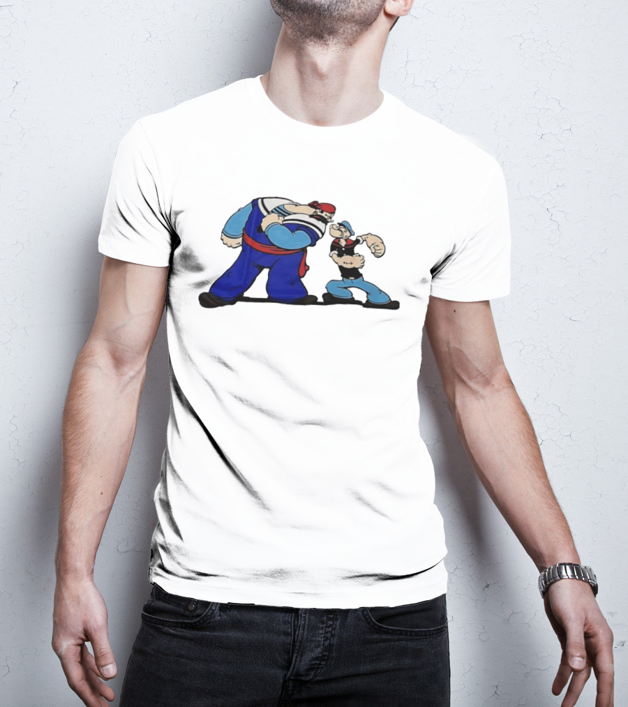 Popeye Vs Sindbad Epic Showdown Classic Cartoon Battle T-Shirt
