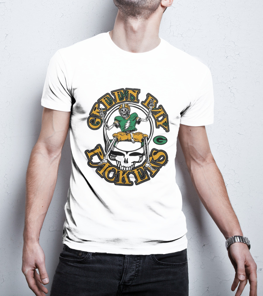 Green Bay Packers Skeleton Grateful Dead Collaboration T-Shirt