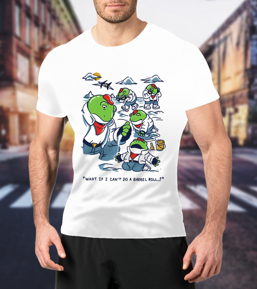 Slippy Toad Star Fox What If I Can't Do A Barrel Roll Scene T-Shirt