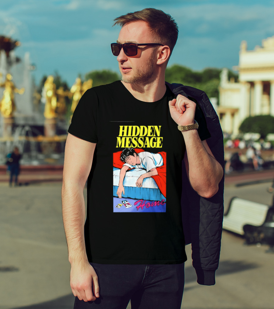 Hidden Message Home Sleeping Aesthetic Retro Vibes T-Shirt