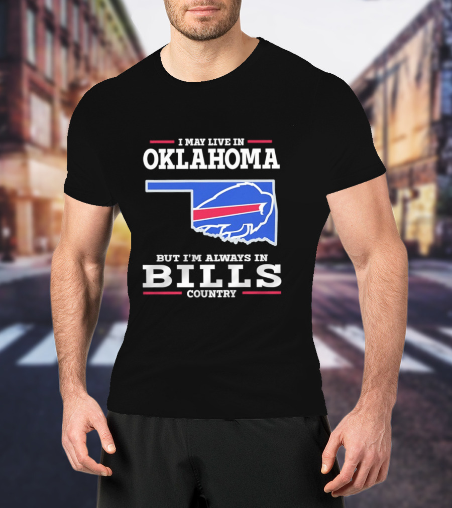 Oklahoma Resident Buffalo Bills Country Map Fan T-Shirt