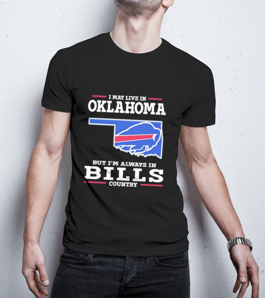 Oklahoma Resident Buffalo Bills Country Map Fan T-Shirt