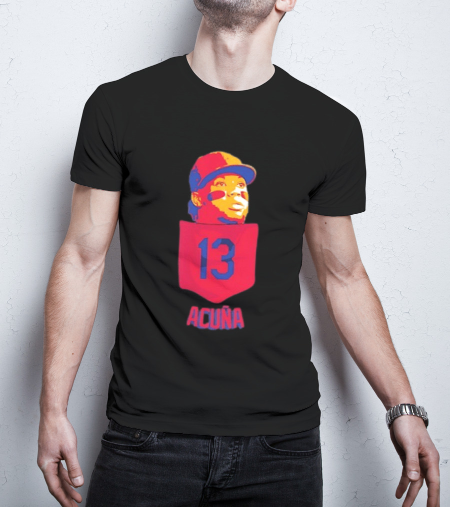 Ronald Acuna Jr 13 Atlanta Braves Baseball Player Pocket T-Shirt