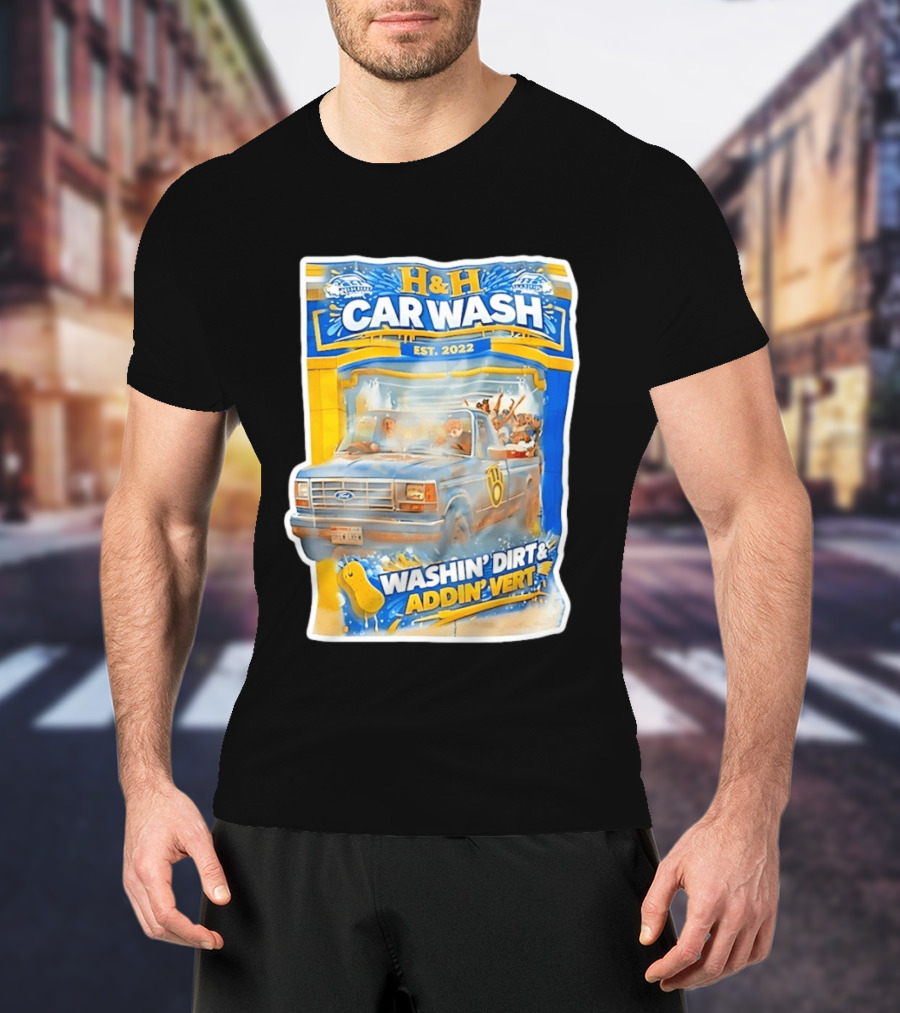 H And H Car Wash Washin' Dirt And Addin' Vert Milwaukee Brewers Est. 2022 T-Shirt
